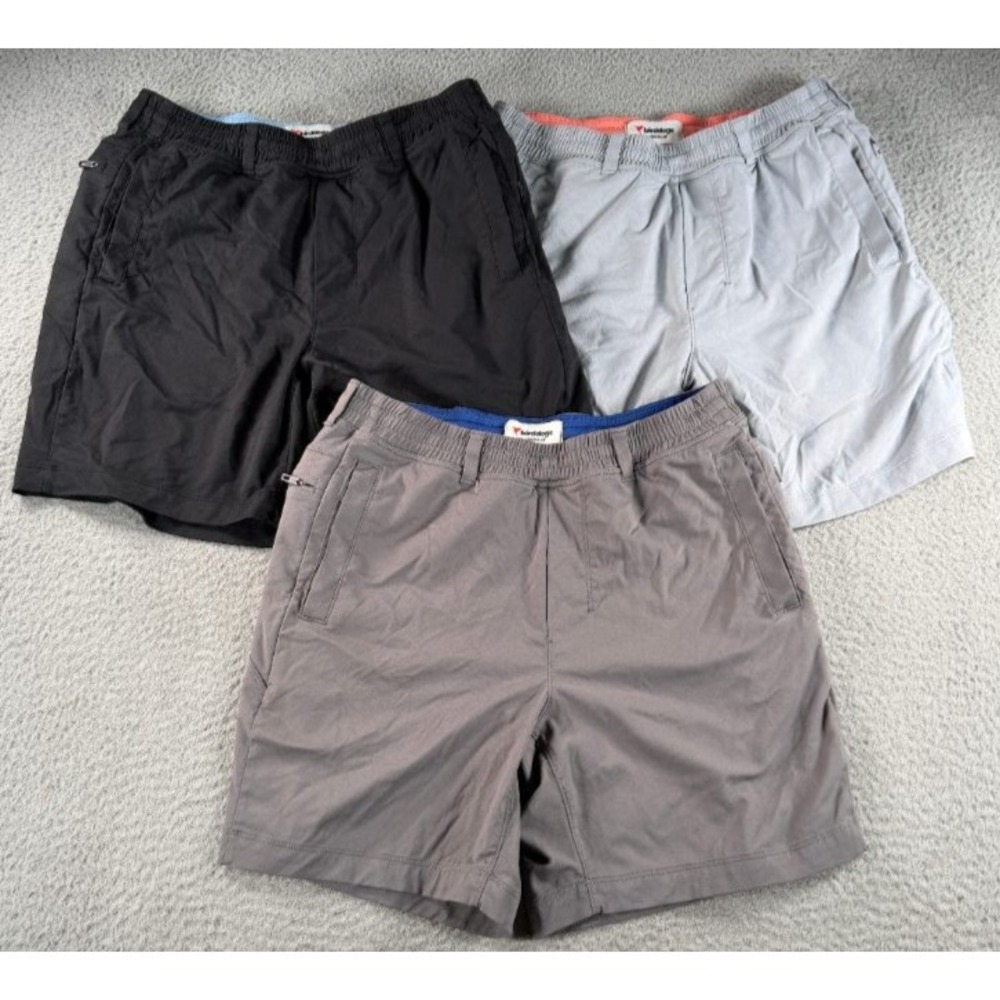 Lot of 3 Birddogs Shorts Mens Medium Gray Black Athletic Gym Zip Pocket